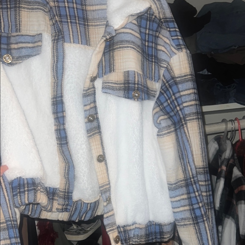 Plaid Sherpa Lined Jacket